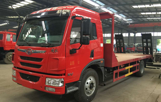 【國(guó)六】解放龍V單橋平板，150挖機(jī)平板