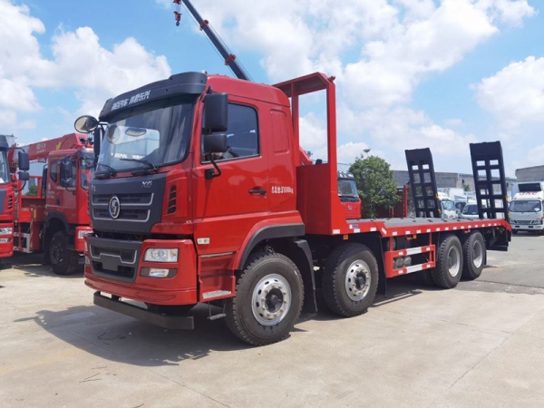 陜汽德龍前四后八平板運(yùn)輸車